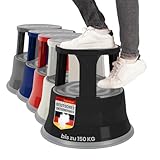 OfficeMarshal Tritthocker runde Sitzhocker Rolltritt Rollhocker...