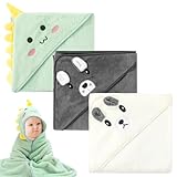 Kaisibum 3 Stück Baby Handtuch Kapuze, Kapuzenhandtuch Baby, 80 x 80 cm...