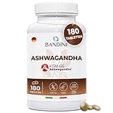 Bandini® Ashwagandha KSM-66® Vegan - 180 Tabletten hochdosiert - Withania...