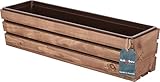 KOTARBAU® Holzblumenkasten Braun mit Kunststoffeinsatz 60 x 18 x15 cm...