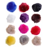 BATHVEVE 12Stücke Kunstpelz Pom Pom Bälle Flauschige DIY...