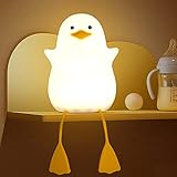 Lightzz Nachtlicht für Kinder, süße Enten-Nachttischlampe aus Silikon...