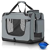 Juskys Hundetransportbox Lassie M faltbar & tragbar 42x60x44 cm mit Decke,...