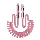 MFish 4-in-1-Spiral-Ladekabel, max. 240 W, Schnelllade-/Ladekabel mit...