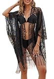 colornival Sexy Kimono-Spitzenstrandkleid für Damen mit offener Front und...