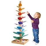 Holz Kugelbahn Klangbaum, Klang Murmelbahn Regenbogen, Regenbogen...