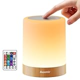 Auxmir Nachttischlampe Touch Dimmbar, Nachtlicht Stilllicht mit 4 Modi 13...