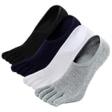 PUTUO Herren Zehensocken Sneaker Socken: Usichtbare Socken Baumwolle mit...