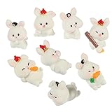 MAGICLULU 8 Stück Miniatur Kaninchen Figuren aus Resin Süße Hasen...