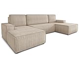 Wohnlandschaft mit Schlaffunktion Totti - U-Form Couch, Schlafsofa mit...