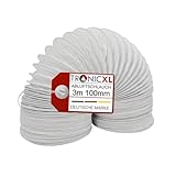 TronicXL PVC Abluftschlauch 100mm 3m für Trockner I Schlauch für 100er...