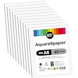 perfect ideaz • 40 Blatt Aquarellpapier DIN-A6, 290 g/m², Watercolor...