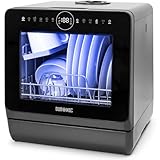 Duronic DW5 BK Tischgeschirrspüler, Mini Spülmaschine mit 6 Programmen,...