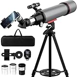 Aurosports Astronomie Teleskop Erwachsene - 90mm Aperture 600mm Refraktor...
