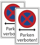 2 Stück (30 x 20 cm) Parken Verboten Schild - aus stabiler PVC...