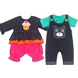 ZWOOS 2er-Pack Puppenkleidung 35-43 cm, Modische Baumwollkleidung und Hosen...