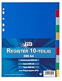 TSI 65210 Register aus Kunststoff PP 10-teilig, bunten Taben