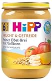 HiPP Bio Frucht & Getreide Feiner Obst-Brei mit Vollkorn, 6er Pack (6 x 190...