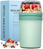 Müslibecher to Go 600ml+270ml,Joghurtbecher to Go Kinder mit...