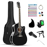 Moukey Acoustic Guitar kits for Beginners, Adults, 41 Inch 4/4 Guitarra...