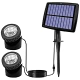 Swiixxer Solar-Teichstrahler, LED-Solar-Unterwasserbeleuchtung mit...
