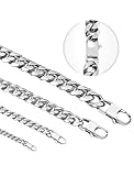 Inscca Kette Herren Halskette Jungs Silber Edelstahl Panzer Kubanische Kurz...