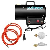 Wiltec Gasheizgebläse 15 kW inkl. Gasdruckminderer für UK 700 mbar, Gas...