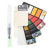 ANKROYU Faltbares Aquarellfarben-Set, 18 Farben, schnell trocknendes...