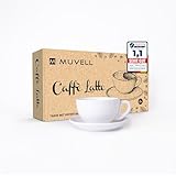 MUVELL 6x Milchkaffeetassen | Weiß | Italian Style | dickwandig & schwer |...