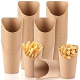 YAYODS 100 Stück Kraftpapier Becher - 12 oz Pommestüten mit Schrägem...
