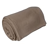 Toison d'Or ~ Teddy-Fleecedecke aus Polyester, einfarbig, Taupe, 240 x 300...