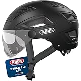 ABUS Stadthelm Hyban 2.0 ACE - Fahrradhelm mit Visier, Licht und...