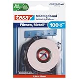 tesa Powerbond Montageband für Fliesen & Metall Extra Stark, mit bis zu...