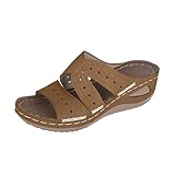 Orthopädische Sandalen Damen Sommer Hausschuhe mit Keilabsatz Sandals...