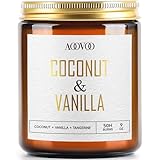 AOOVOO Duftkerze Coconut & Vanilla - Handgemachte Duftkerze im Glas, Kerze...