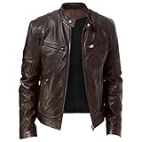 Generisch Lederjacke Herren Echtleder Motorrad Jacke Herren Pilotenjacke...