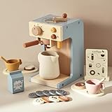 Mamimami Home Kaffeemaschine Kinder Holz Mit Mühle,Spielküche Zubehör...