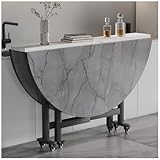 3,Esstisch Rund, Runder Aus Holz Klapptisch mit 6 Rollen, 100 * 26 * 75Cm...