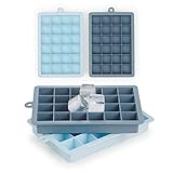 Blumtal Eiswürfelform 2x24er, Silikon, 2,6cm Würfel, BPA frei, Grey Blue...