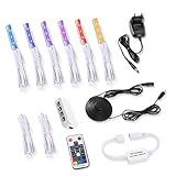 LABOREDUCER LED Glaskantenbeleuchtung, 6er Set RGB Glasbodenbeleuchtung mit...