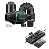 MARS HYDRO iFresh Rohrventilator 100mm, iHub-Pro, 10AC Power Strip Kit,...