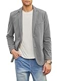 Elegancity Herren Cord Anzugjacke Grau Retro Sakko Freizeit Blazer Regular...