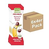 FRECHE FREUNDE Bio Frucht-Riegel Banane & Kirsche, Frecher Kindersnack ab 1...