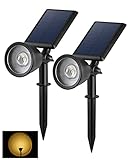 BLOOMWIN 2 Stk. Solar Gartenstrahler Warmweiß Projektorlampe,...