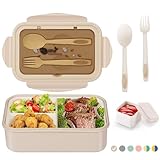 LUZOON Lunchbox, Bento Box Brotdose Erwachsene 1400ml mit 3 FäChern für...