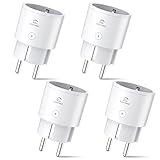 Alexa Steckdose 4er Pack, EIGHTREE Smart WLAN Steckdose mit Strommessung,...