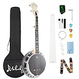 Mulucky 5-saitiger Banjo Mini, Reise-Banjo mit Remo Kopf, Resonator und 5....