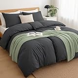 slummer Bettwäsche 135x200 Baumwolle 2teilig Anthrazit - Grau 1 Bettbezug...