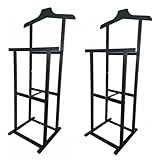HAC24 2x Kleiderbutler Schwarz 102 x 47 x 36 cm Holz Kleiderständer...
