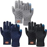 SummitEdge 3 Paar Winter Handschuhe Herren Damen, Touchscreen...